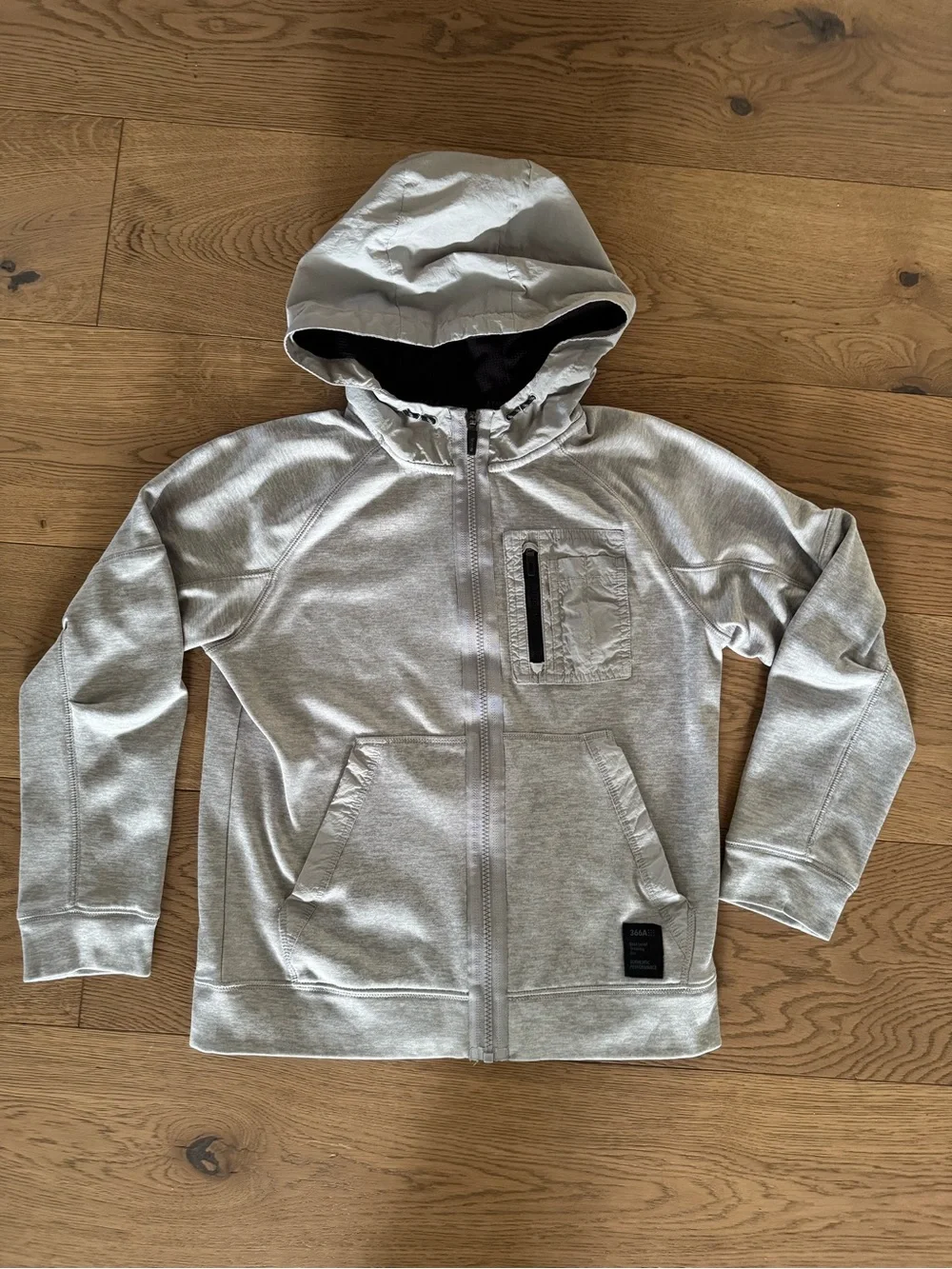 Kids Light Gray Hooded Zip Jacket